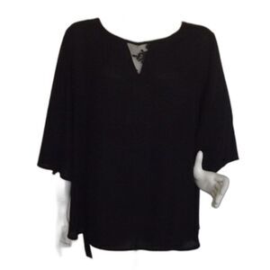 TORRID Top, 3/4 (3x/4x), Lace/Drop Back, Black, Lace insert, Bell sleeves